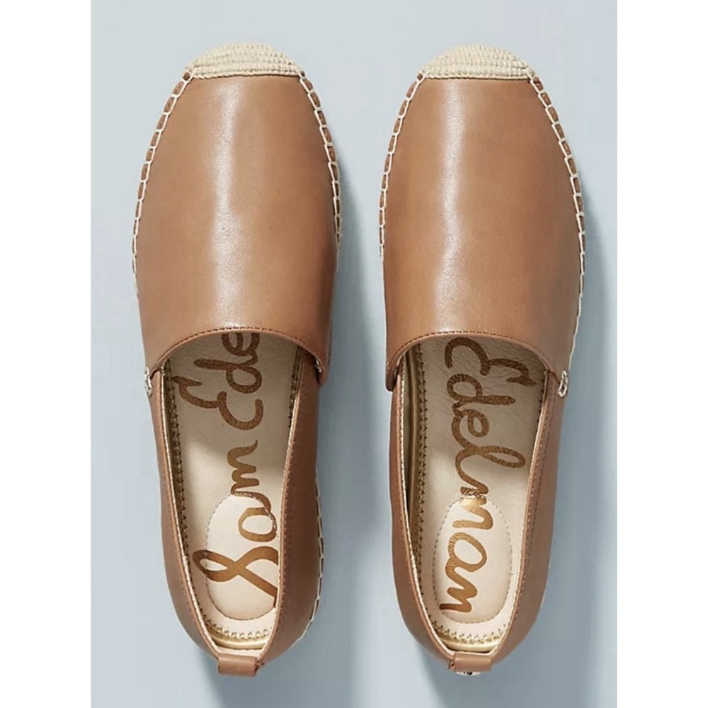 Sam Edelman Women's Kesia Light Brown Genuine Leather Espadrille Flats Size 7.5